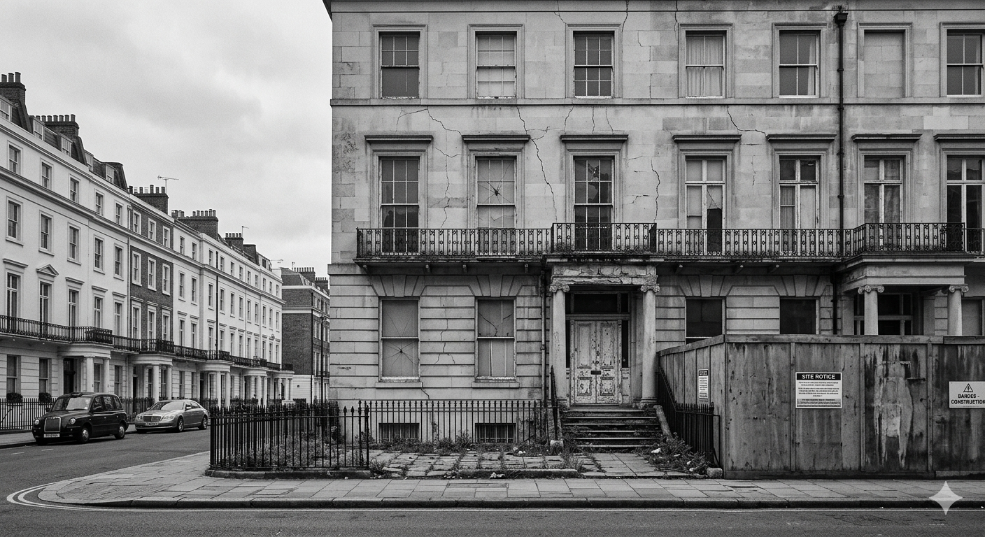 Derelict London Georgian terrace — Bridging Finance
